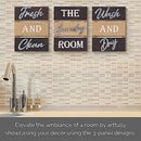 Elements Dark Wood Plank Wall Plaques Galvanized Metal Sentiment 3Pcs - Brand New