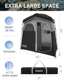 KINGCAMP CAMPING SHOWER TENT OVERSIZE SPACE TENT PORTABLE TENT BLACK/GRAY - Like New