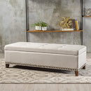 CHRISTOPHER KNIGHT HOME GAVIN FABRIC STORAGE OTTOMAN 73427.00 - BEIGE - Like New