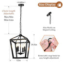 BrightHome Farmhouse Chandelier 4-Light, D3560-04-BK - Black - Like New