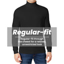 GALAXY BY HARVIC MEN'S LONG SLEEVE TURTLE NECK T-SHIRT - SIZE: MEN L - BLACK - Brand New