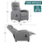 DUMOS SINGLE FABRIC RECLINER MASSAGE CHAIRS/SOFA PADDED SEAT ADJUSTABLE BACKREST - Like New