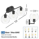 Bathroom Vanity Light 3 Lights 24" Black Farmhouse Vanity Wall Sconce Fixtures - Like New