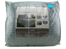 Manhattan Lights Collection Queen 8 piece Embossed Bed Comforter Set (Grey-Blue) - Brand New