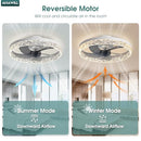 AHAWILL CRYSTAL CEILING FANS WITH LIGHTS, 19.7" FLUSH MOUNT CEILING FAN - WHITE - Like New