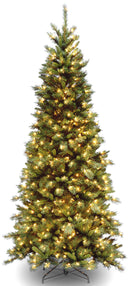 NATIONAL TREE COMPANY PRE-LIT ARTIFICIAL SLIM CHRISTMAS TREE 7.5FT - GREEN - Like New