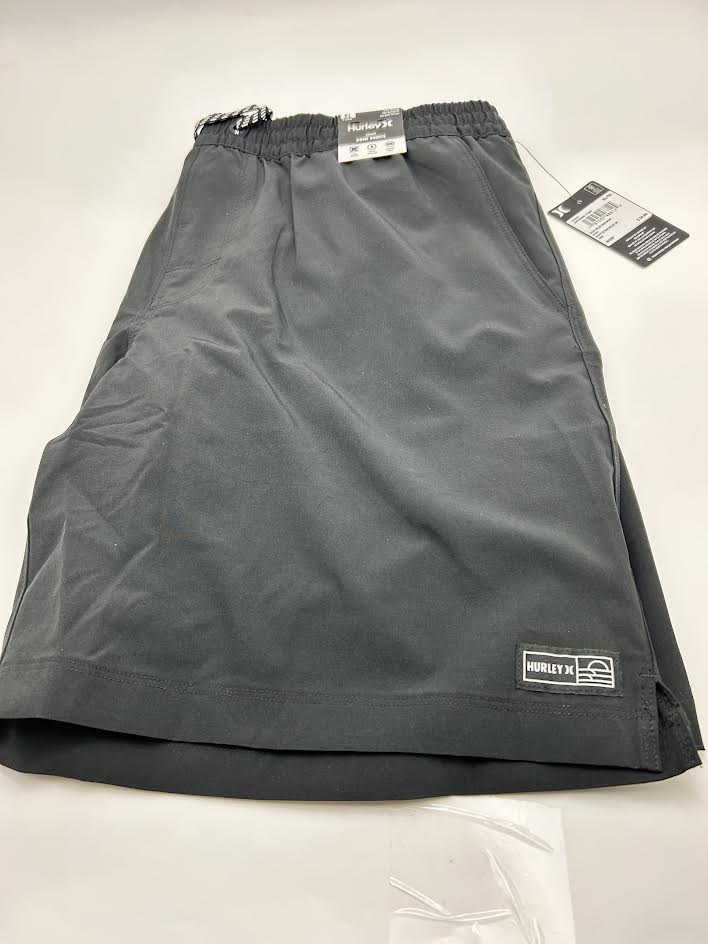 HURLEY SOLID VOLLEY SWIM SHORT - SIZE: MEN XL - BLACK - Brand New