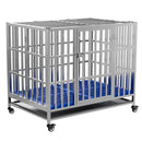 FOQUALY COLLAPSIBLE STAINLESS STEEL DOG CRATE - 37" - STAINLESS STEEL - Like New
