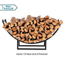 PHI VILLA Firewood Bin Heavy Duty Firewood Racks Indoor Log Rack - Black - Brand New