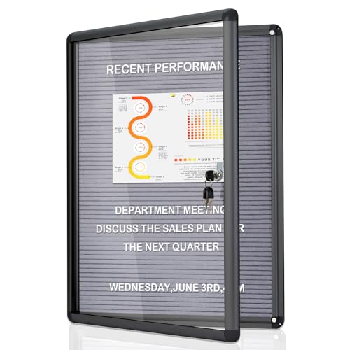 EVERSUPPLY ENCLOSED CHANGEABLE LETTER BOARD MESSAGE BOARD IDEAL NLG6750-B -GREY - Like New