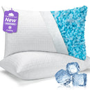 PLUSHHAVENCLOUD ADJUSTABLE PILLOWS QUEEN SIZE - COOLING SHREDDED FOAM - WHITE - Like New