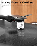SEEYING RECORD PLAYER VINYL BLUETOOTH TURNTABLE STEREO BOOKSHELF SPEAKERS BROWN - Like New