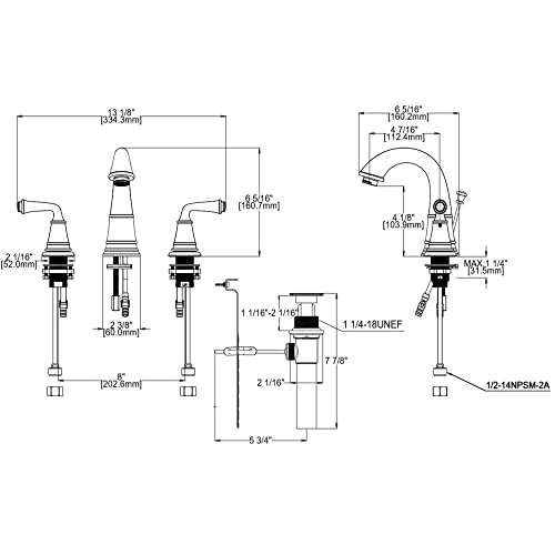 Design House 524579 Eden Widespread Bathroom Faucet, Oil Rubbed Bronze - Brand New