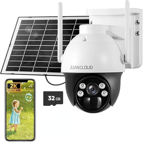 JUANCLOUD 4G LTE CELLULAR SOLAR OUTDOOR SECURITY CAMERA RELIABLE - WHITE/BLACK - Like New