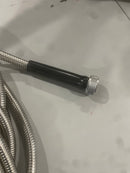 METAL GARDEN HOSE 100FT- STAINLESS STEEL WATER HOSE WITH SOLID FITTING - SILVER - Like New