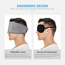 FRESHME, COTTON SLEEP EYE MASK FOR MEN, BLACKOUT SLEEPING EYES, LARGE, GRAY - Like New