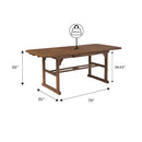 WALKER EDISON MAUI MODERN SOLID ACACIA WOOD SLATTED DINING 78" OWTEXDB - BROWN - Like New