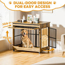 ZZWHOM MODERN MUSE 42" LARGE DOG CRATE FURNITURE INDOOR - RUSTIC BROWN - Like New