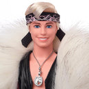BARBIE THE MOVIE COLLECTIBLE KEN DOLL WEARING BIG FAUX FUR COAT HRF31 - MULTI - Like New