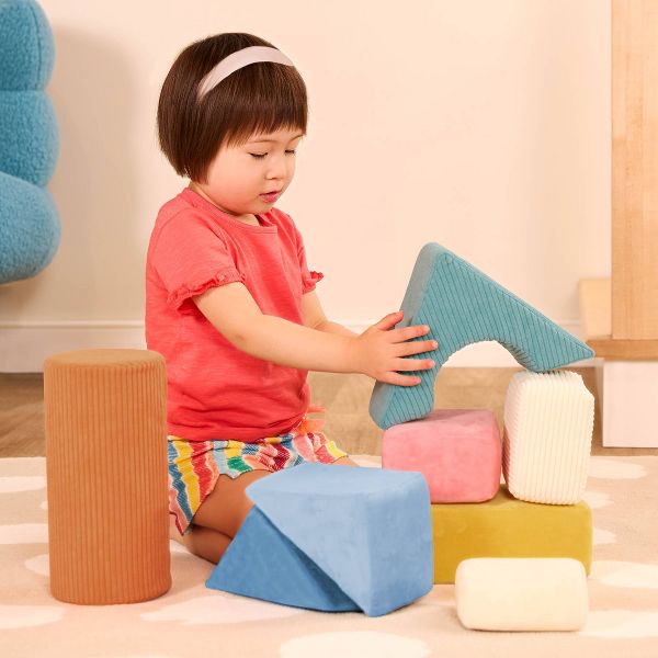 B. TOYS TUMBLE-Y TOWERS SOFT SENSORY BABY BLOCKS FOR STACKING - Like New