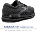 BROOKS MEN'S ADDICTION GTS 15 SUPPORTIVE RUNNING SHOE - BLACK/BLACK/EBONY - 8.5 - Like New