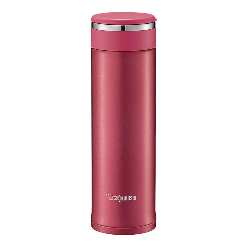 ZOJIRUSHI SM-JE48-RC WATER BOTTLE, SCREW, STAINLESS MUG, 16.2 FL OZ, CLEAR RED - Like New