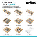 Kraus Kore Serving Board Set with Square Stainless Steel Bowls (x3) - Brand New
