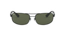 RAY-BAN Men's RB3445 Rectangular Dark Gray Lenses Matte Black Frame Sunglasses - Like New