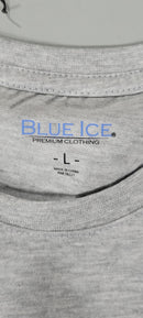 BLUE ICE MEN'S SHORT SLEEVE CREW NECK CLASSIC T-SHIRT SIZE: MEN L - HEATHER GRAY - Brand New