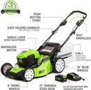 Greenworks 40V 21Inch Brushless Self-Propelled Mower 6AH Battery/Charger Green - Like New