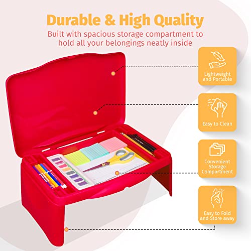 GENERIC AEROLIFE FOLDING LAP DESK FOLDABLE TABLE FOR WORK STUDY GAMING RED - Like New