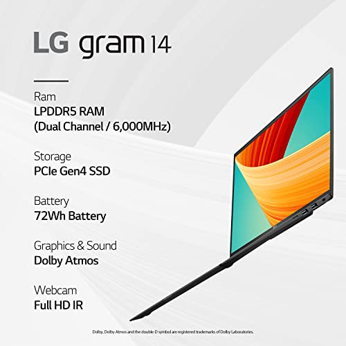 LG gram 14Z90R-K.ARW5U1 14” Lightweight Laptop, Intel 13th Gen Core i5, White - Like New