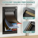 PETCOMING DOG DOOR ALL ALUMINUM 3 FLAPS HEAVY DUTY PETDOGS CATS CATS - BLACK - Like New