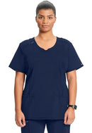 CHEROKEE INFINITY SCRUBS WOMEN ROUND NECK 3 POCKETS 360° STRETCH M NAVY - Brand New