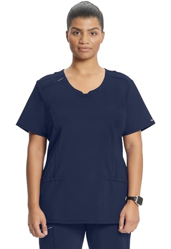 CHEROKEE INFINITY SCRUBS WOMEN ROUND NECK 3 POCKETS 360° STRETCH M NAVY - Brand New