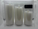 LUMINARA REAL FLAME-EFFECT CANDLE SET OF 3 WITH REMOTE AND TIMER - WHITE - Like New