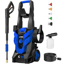LWQ PRESSURE WASHER POWER WASHER 4 QUICK CONNECT NOZZLES 1 FOAM CANNON - BLUE - Like New