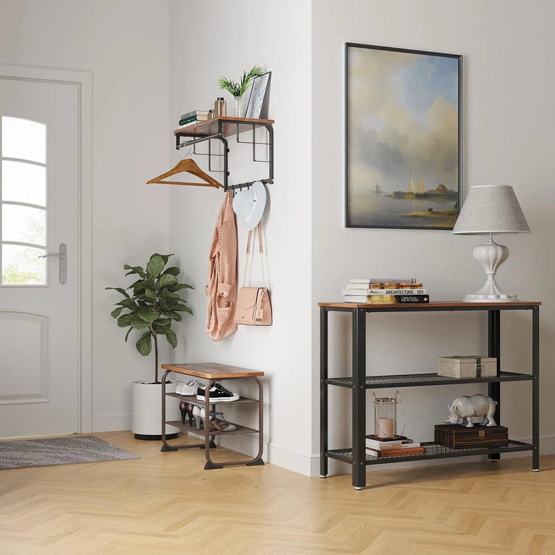 VASAGLE SHOE BENCH RACK, 3-TIER STORAGE SHELF FOR ENTRYWAY HALLWAY LIVING ROOM - Like New