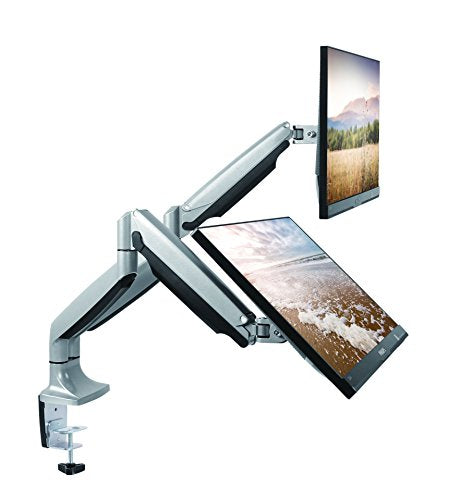 TechOrbits Universal Desk Mount for Dual Monitor - Fits Two 13-30" Monitors - Like New