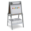 DELTA CHILDREN CHELSEA DOUBLE-SIDED STORAGE EASEL LIGHT GREY/WHITE - Like New