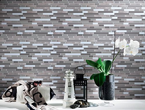 ART3D Peel and Stick Wall Tile for Kitchen/Bathroom Backsplash, 12"x12" (Multi) - Brand New