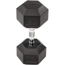 Fitvids RUBBER ENCASED EXERCISE FITNESS HEX DUMBBELL 50LB SINGLE - BLACK - Like New
