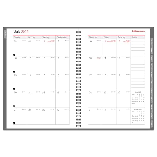 OFFICE DEPOT 2025-2026 WEEKLY/MONTHLY PLANNER 5" X 8" 30% RECYCLABLES - GRAY - Brand New
