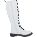 Wild Pair Womens Ryleep Zipper Lugged Sole Combat & Lace-up Boots  White, 7.5 - Brand New