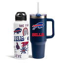 The Memory Company NFL 2-Pack Stainless Steel Tumbler Set 34oz Buffalo Bills - Like New