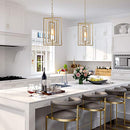KSANA Pendant Soft Gold Lighted Chandeliers, Adjustable Framework W12 xH20.4 - Brand New