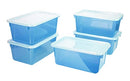 Storex Small Cubby Bins Plastic Storage Containers 12.2x7.8x5.1in, 5-Pack -Teal - Brand New