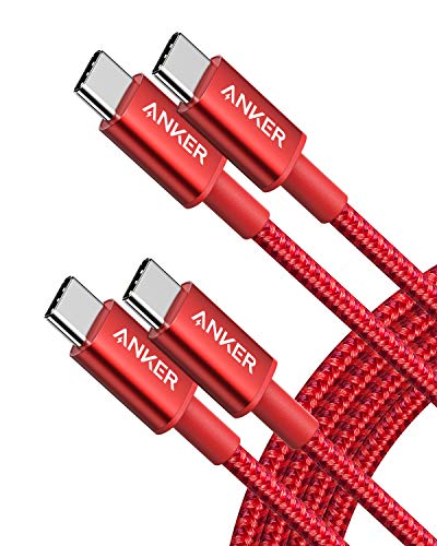 ANKER USB C TO USB C CABLE TYPE C 60W FAST CHARGING (6FT, 2PACK) B8753 - RED - Like New