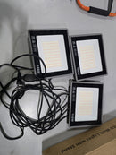31000LM LED WORK LIGHTS WITH TRIPOD STAND PORTABLE 3 HEAD WORK LIGHTS - ORANGE - Like New