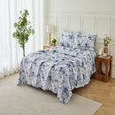 KATHY IRELAND EXTRA SOFT PRINTED 4 PIECE SHEET SET KING - MIST FLORAL - Like New